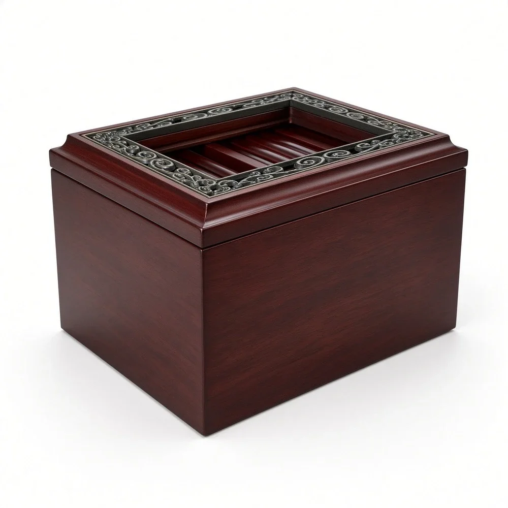 Mahogany Wood Photo Album Box 12 Individual Albums Holds 240 4x6 Photos 10x8x7